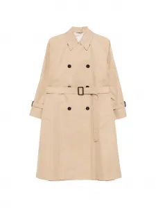 Двубортное пальто с поясом Weekend Max Mara, бежевый