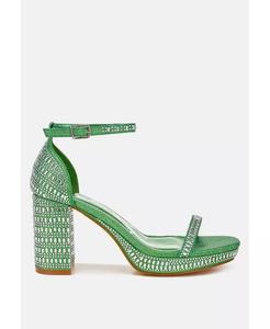 Сандалии Ronan со стразами и блочным декором London Rag, зеленый