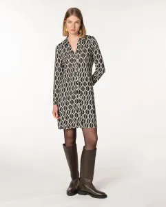 Платье-рубашка с длинными рукавами и геометрическим узором Naulover, черный