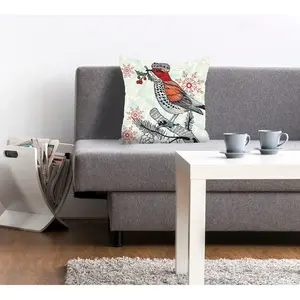 Декоративная подушка queence Willie с разноцветной птицей в шапке Queence, Bunt + bedruckt