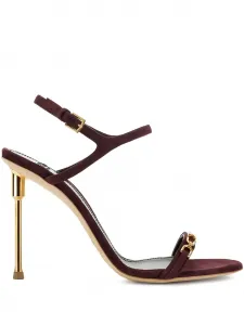 Босоножки на каблуке с логотипом Elisabetta Franchi, красный