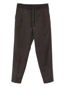 Брюки с кулиской и узором «елочка» Caruso, коричневый