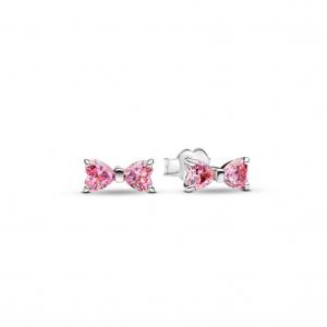 Серьги Sparkling Pink Bow Stud Pandora, стерлинговое серебро