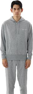 Худи Champion C3-YS150Z, с длинным рукавом, флисовой подкладкой, вышивкой, быстросохнущее, с логотипом, на молнии, мужская спортивная модель, серый