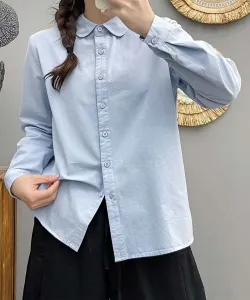 Хлопковая рубашка с круглым воротником aimoha select Aimoha - Select -, цвет Blue