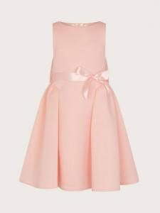 Детское платье подружки невесты Holly Scuba с бантом Monsoon, Pink