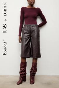 Кожаные брюки bonded by & lobos Answear.LAB, бордовый