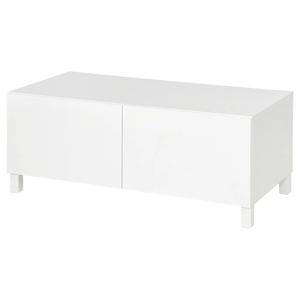 Журнальный столик с ящиками BESTÅ IKEA, 120x58 см, цвет white/lappviken/stubbarp white