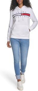 Женская флисовая мягкая толстовка с капюшоном Tommy Hilfiger, Bright White