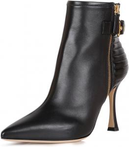 Женские ботильоны FOWT с острым носком, тонким высоким каблуком и боковой молнией, модная обувь для вечеринок и выпускного, размеры 4-16 US, Black