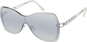 Стильные женские солнцезащитные очки Southpole Shield прямоугольной формы, Silver & White