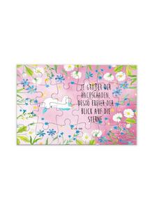 Mr. & Mrs. Panda Головоломка «Единорог, звездное небо» с надписью, выполненная в пастельно-красных тонах