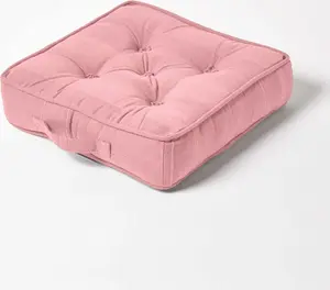 Подушка для сиденья HOMESCAPES Rajput из 100% хлопка, 40 x 40 x 8 см, розовая Homescapes