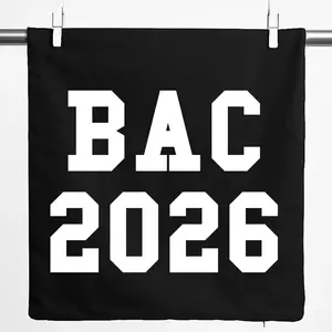 Наволочка Huuraa BAC 2026 Выпускной Франция Подарок 40x40см Черный хлопок BAC 2026 Подарок Hellweg Druckerei