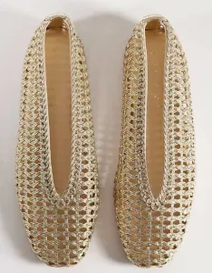 Золотые балетки ASOS DESIGN Lioness