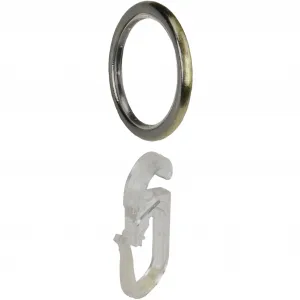 Liedeco кольцо для штор «Кольцо для штор, стильное кольцо, кольца для карнизов 16 мм "Esperanca", (10 шт.), кольцо для штор с крючками для складок, цвет messingfarben/schwarz