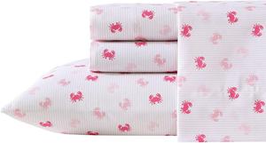 Nautica Kids Комплект постельного белья, прибрежный стиль, цвет Axton Crab Pink, размер 198x203 см, супермягкий, с наволочками