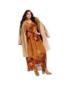 Женское макси-платье Neve больших размеров AVENUE, Bronze bloom