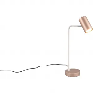 Настольная лампа TRIO Leuchten MARLEY, без 1x GU10 макс. 5 Вт, высота настольной лампы 45 см GU10 1 шт. теплый белый - холодный белый с переключателем, поворотная головка лампы, соединительный кабель 150 см Trio Leuchten, Coffee