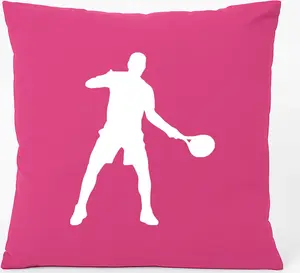 Подушка для дивана Huuraa, теннисный силуэт, подарочная, 40x40 см, с наполнителем цвета фуксии, хлопковый сувенир для тенниса Hellweg Druckerei