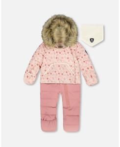 Детский комбинезончик для девочки, подходящий для автокресла, с розовыми мини-цветочками - для малышей и детей младшего возраста Deux par Deux, Pink mini flowers