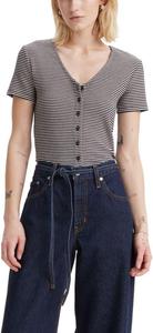 Женская футболка Levi's Muse с коротким рукавом, (New) Vanilla Stripe Caviar