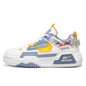 WARRIOR Легкие низкие скейтерские кроссовки для мужчин с эффектом увеличения роста белый синий серый белый синий серый, цвет White/Blue Gray