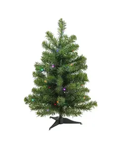 Искусственная рождественская елка из канадской сосны высотой 2 фута со светодиодной подсветкой - много лампочек Northlight, green