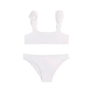 Верхняя часть бикини Sundek с рюшами и несъемная нижняя часть бикини, белый