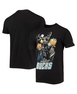 Мужская черная футболка NBA x McFlyy Milwaukee Bucks идентификации Artist Series NBA Exclusive Collection, черный