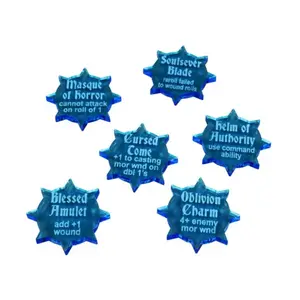 Skirmish — набор жетонов артефактов, флуоресцентный синий (6), Warhammer - Age of Sigmar Accessories (Litko Aerosystems)