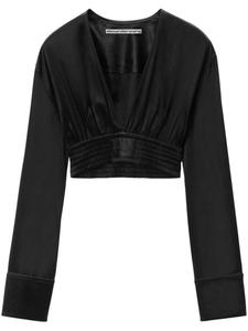 Alexander Wang укороченная блузка с длинными рукавами, черный