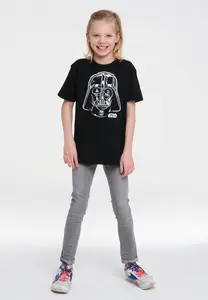 Футболка Logoshirt "Дарт Вейдер - Портрет" с принтом Дарта Вейдера, черно-белый