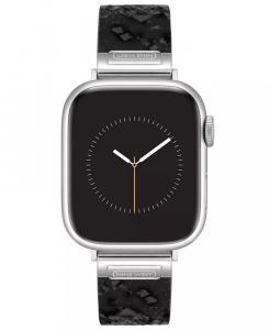 Женский коричневый кожаный ремешок со змеиным узором для Apple Watch диаметром 38/40/41 мм Nine West, черный