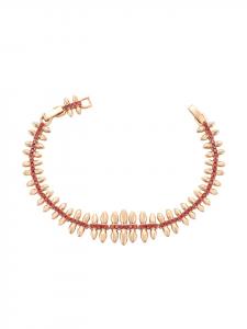 Faina Женский браслет с кристаллами, розовое золото, красный