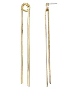 Позолоченные серьги-цепочки с изящной веревкой Adornia, gold