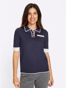 Свитер с короткими рукавами темно-синего и белого цветов Sieh an!