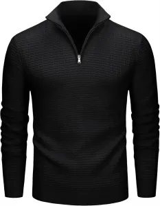 MAGCOMSEN мужской свитер 1/4 Zip Knit Waffle Textured Pullover для осени и зимы