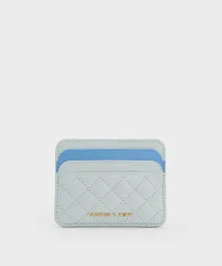 Стеганый держатель для карт Charles & Keith, цвет Seasaltblue