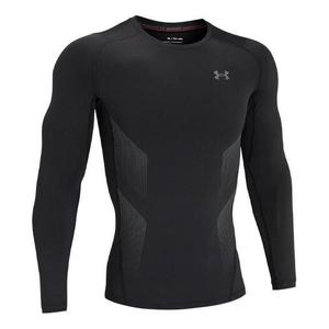 Футболка men's heatgear vent logo printing round neck long sleeves black Under Armour, черный