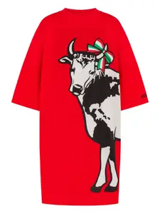 Платье с графичным принтом Moschino, красный