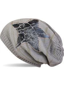 Шапка styleBREAKER Feinstrick, цвет hellgrau/dunkelblau