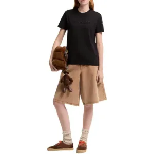 Футболка с тоновой вышивкой Moncler, черный