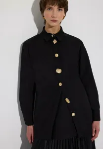 Блузка с пуговицами и декоративными пуговицами Touché Privé, Black
