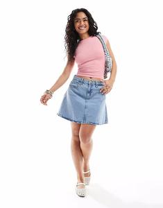 ONLY джинсовая мини-юбка трапециевидной формы светло-голубого цвета