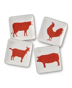 Винтажные фермерские канапе, набор из 4 шт., сервиз на 4 персоны Certified International, miscellaneous