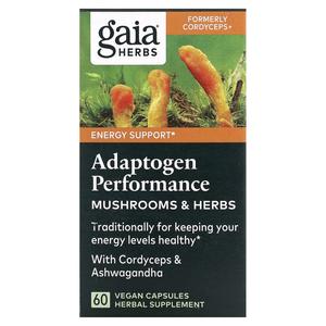 Растительная добавка Gaia Herbs Adaptogen Performance грибы и травы, 60 веганских капсул