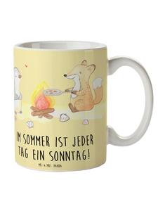 Кружка Летнее воскресенье с надписью пастельно-желтого цвета Mr. & Mrs. Panda