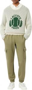Мужские спортивные брюки-карго Lacoste Regular Fit из неначесаного флиса, Khaki