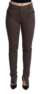 Шикарные коричневые облегающие джинсы-скинни Plein Sud